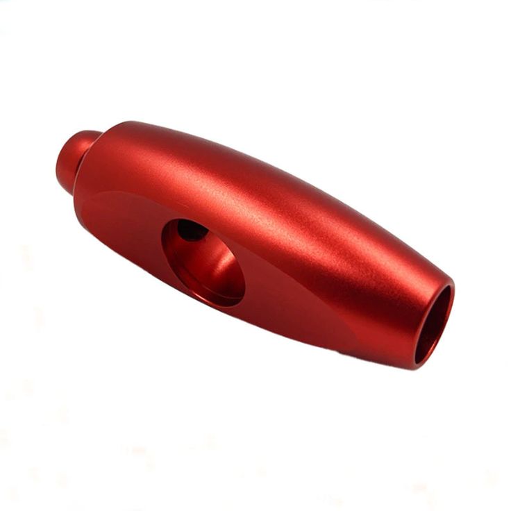 Red Anodized CNC Aluminum Handle Knob with Streamlined Design