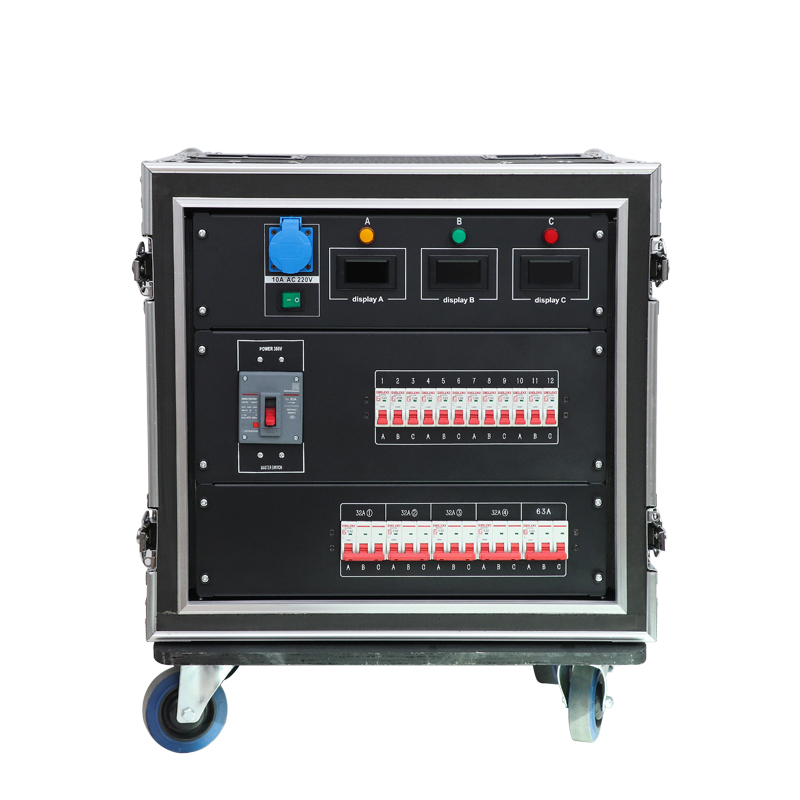 12Chs 16A European Shuko and 4chs 32A CEE 5Pin Output 63A 5Pin Input and Output Power Distro