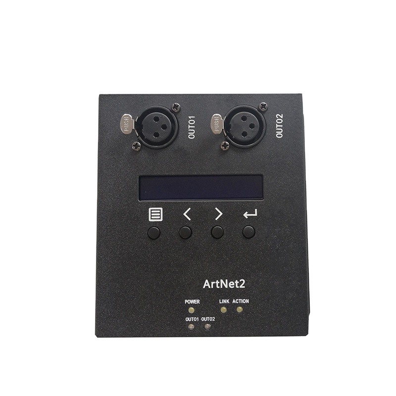 2-Channel DJ Disco Event Dimmer Artnet Network Signal to DMX Changer