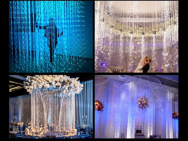 Indoor LED crystal curtain column light