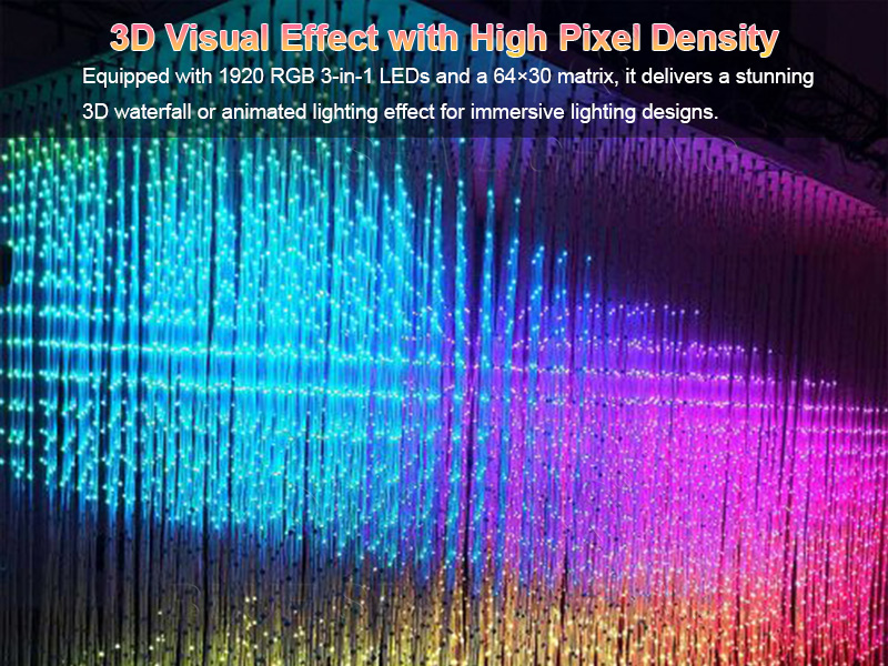 LED 3D Crystal Curtain Light 2M