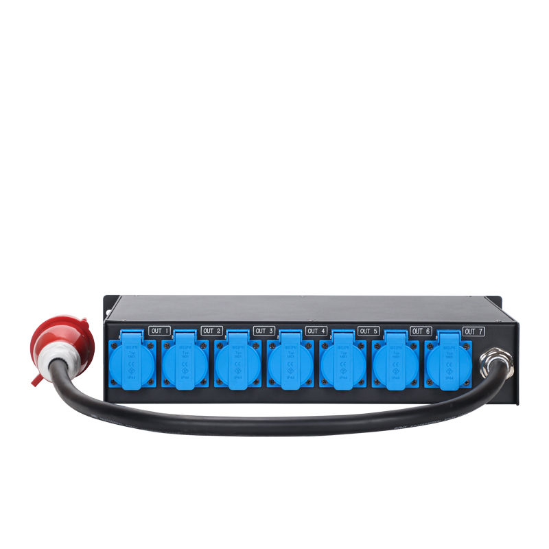 8 chs 16A Europe Schuko Output 32A 5pin Input  Power Distributor Distro Box