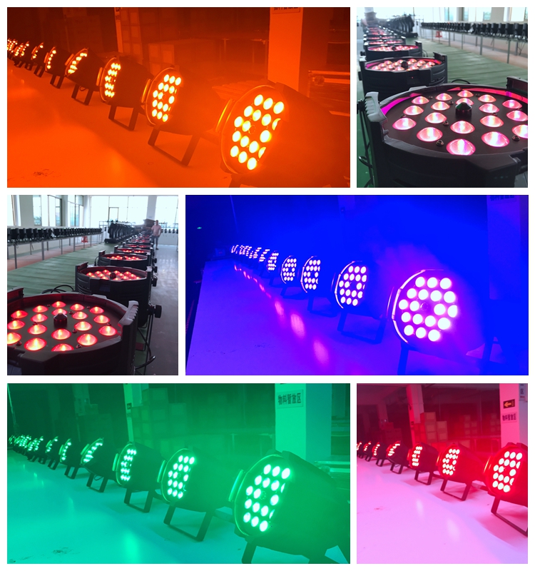 18Pcs 18W RGBWA UV 6-in-1 Zoom LED Par Light for Stage