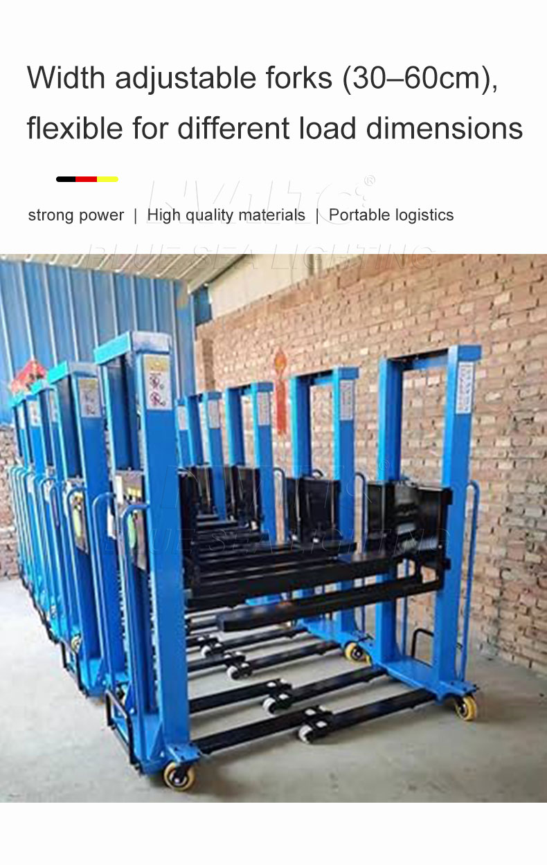 Portable Forklift 1.6m Lifting Height Adjustable Fork 30-60cm