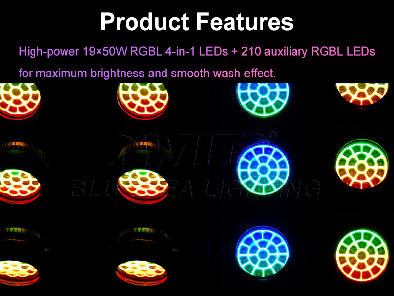 6°–55° Zoom RGBL Wash Beam Light