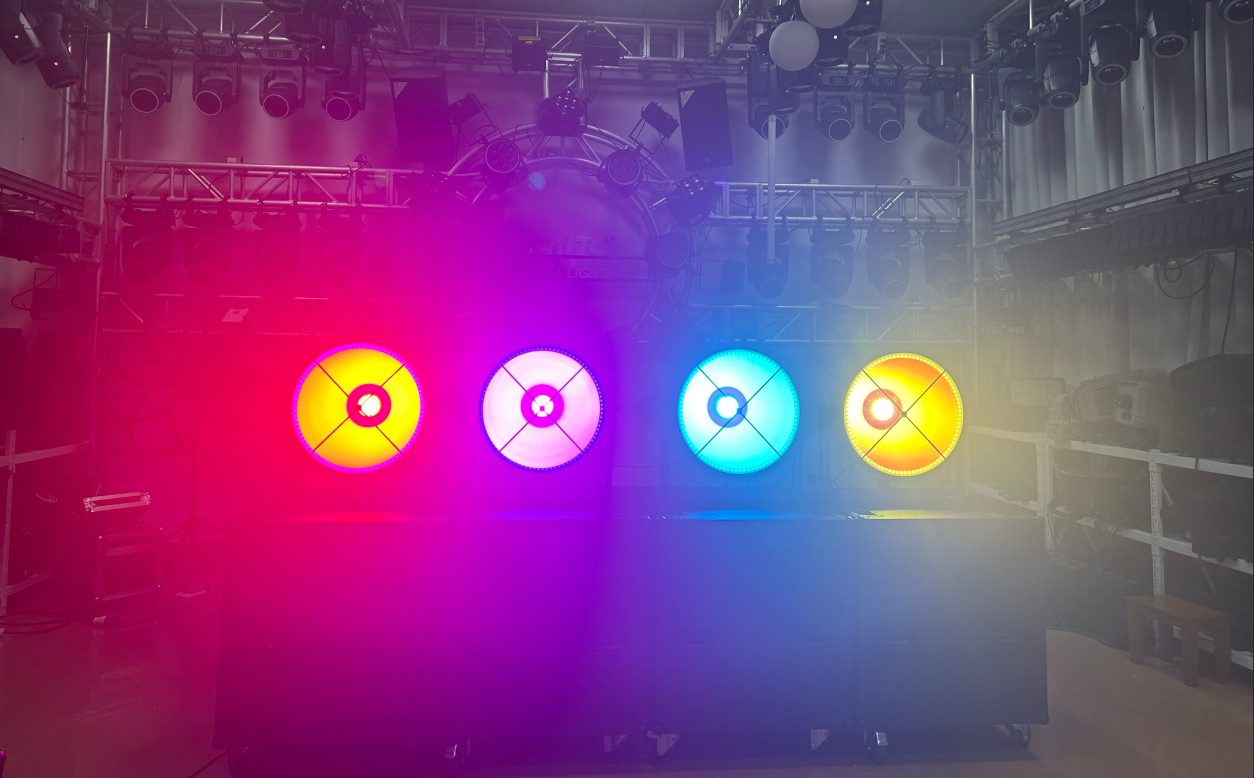 Blue Sea Lighting Showroom Showcase: Outdoor Waterproof 600W 6-in-1 LED Backlight Ring Light Creates Professional Stage Visual Effects