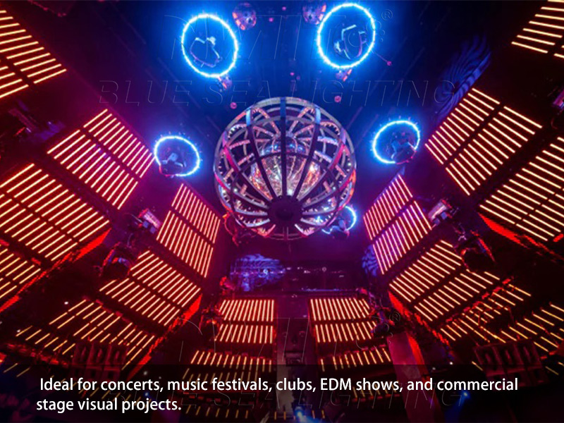 RGB pixel rotating tube light club stage design