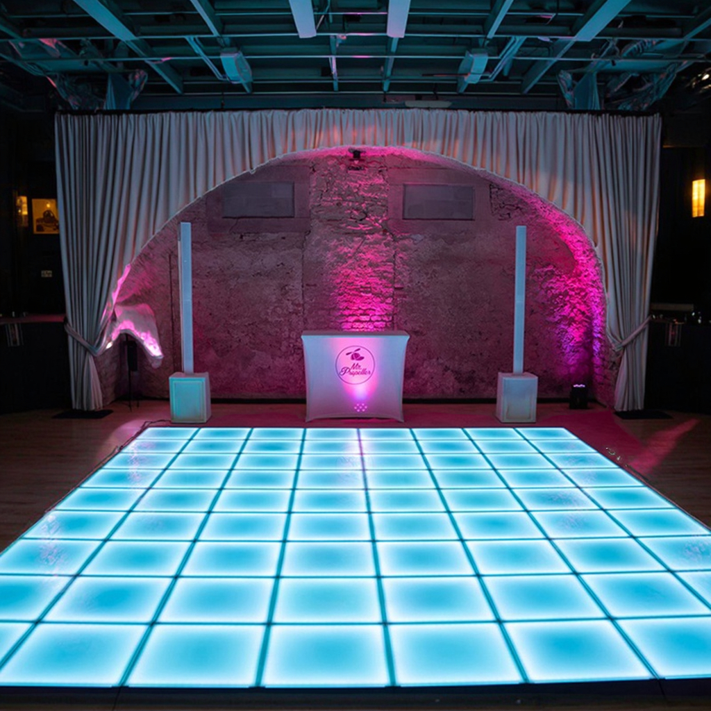 Frosted Magnet Design RGB LED Dance Floor for Wedding Parties and Nightclubs PVC Body Projection Lights