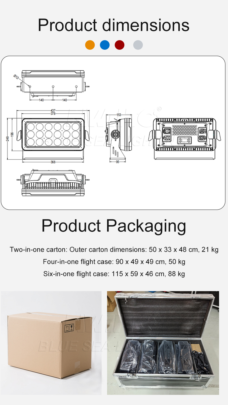 High Power 360W RGBW LED Wash Light
