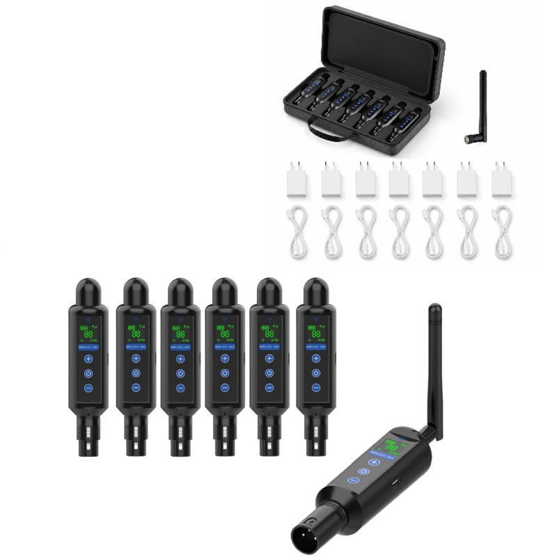 Super wireless transmitter 1pcs+built-in battery receiver 6pcs（(Storage box packaging)）