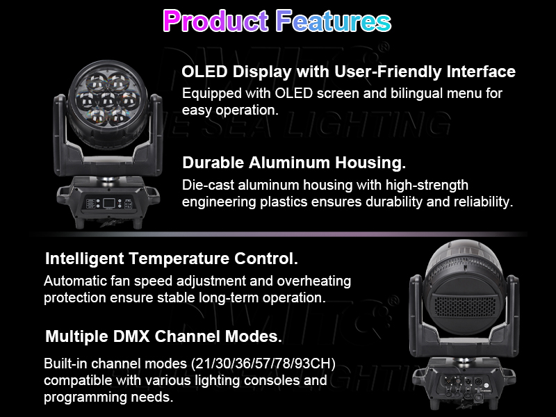 7x60w rgbw ip65 stage moving head light