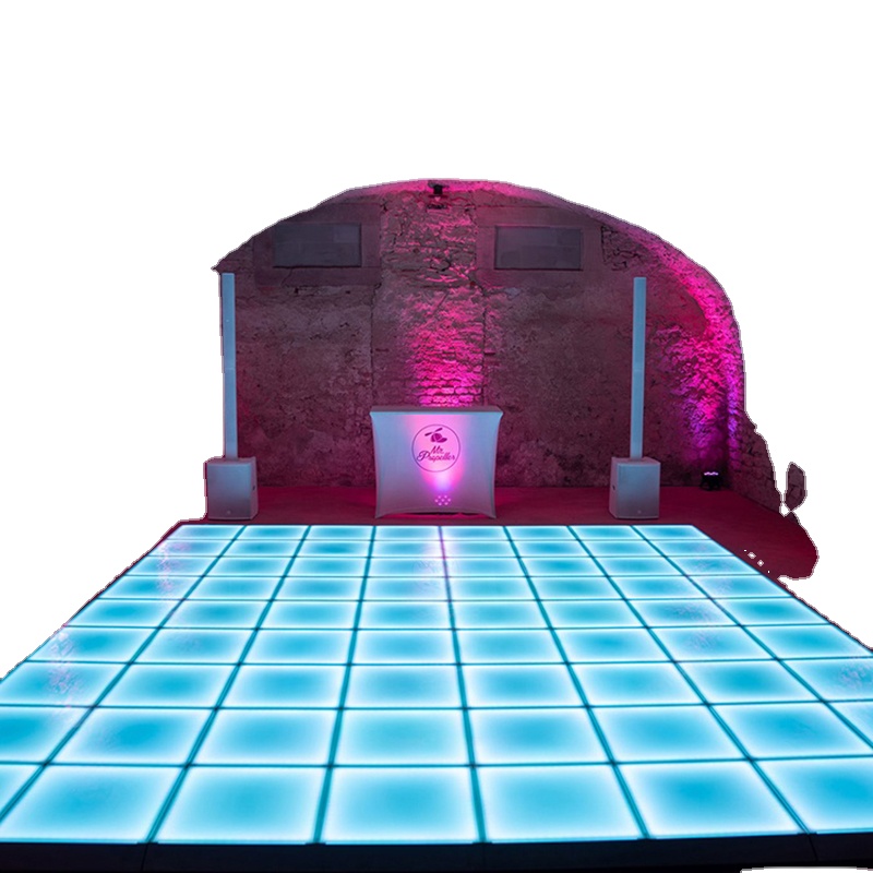 Frosted Magnet Design RGB LED Dance Floor for Wedding Parties and Nightclubs PVC Body Projection Lights