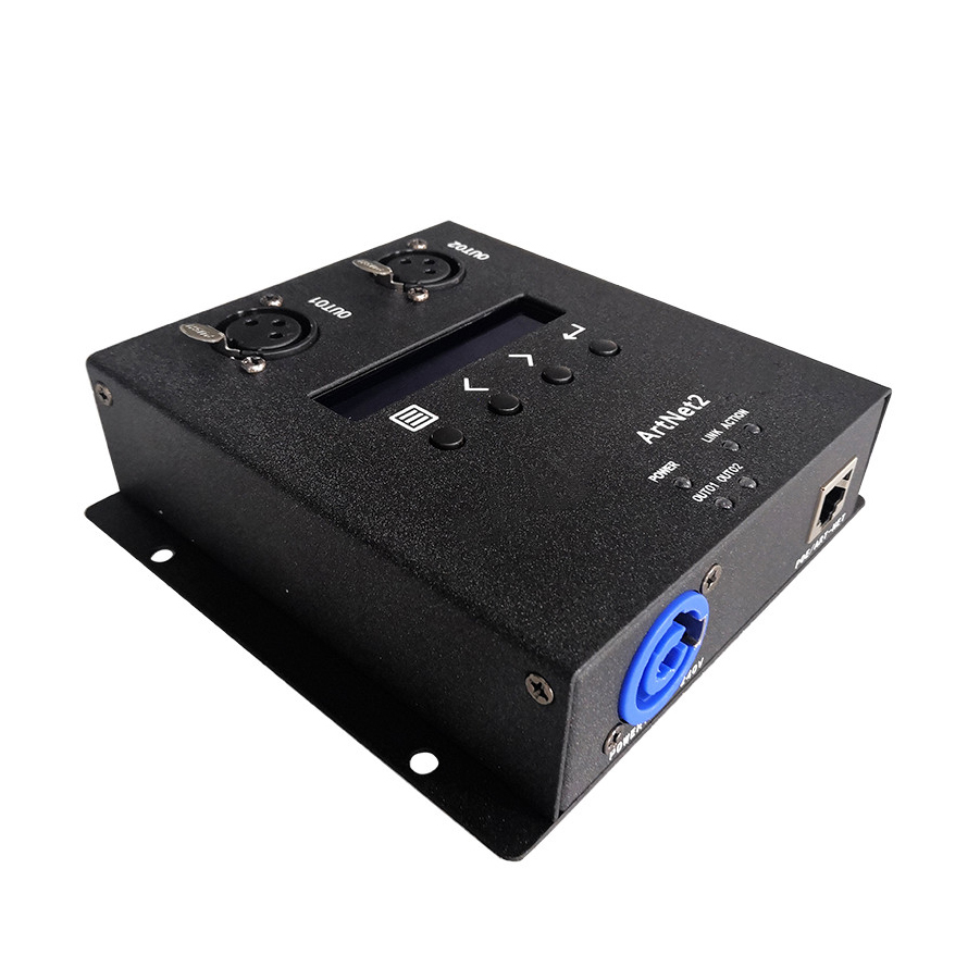 2-Channel DJ Disco Event Dimmer Artnet Network Signal to DMX Changer