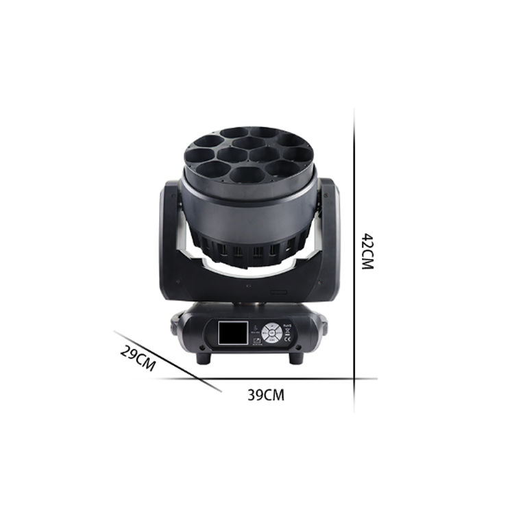 12pcs 40W RGBW 4in1 LED Wash Moving Head Stage Light High Brightness with Zoom Pixel Control