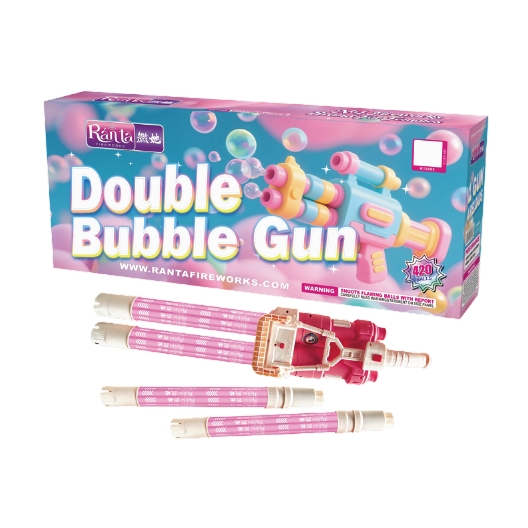 Pink electrical Double-barreled roman candle Double Bubble Gun RT5003