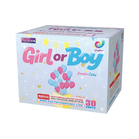 30 shots 500 gram cakes fireworks Girl or Boy (blue) RT6002-B
