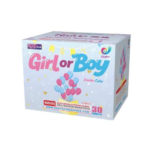30 shots 500 gram cakes fireworks Girl or Boy (pink) RT6002-G