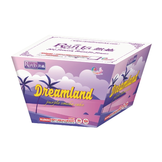 30 shots 500 gram purple & pink smoke cake fireworks Dreamland RT6005