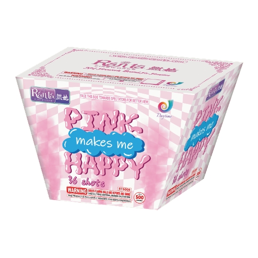 36 shots 500 gram Pink smoke cakes fireworks Pink Makes Me Happy RT6008