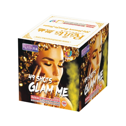 49 shots 500 gram yellow smoke cakes fireworks Glam Me RT6009