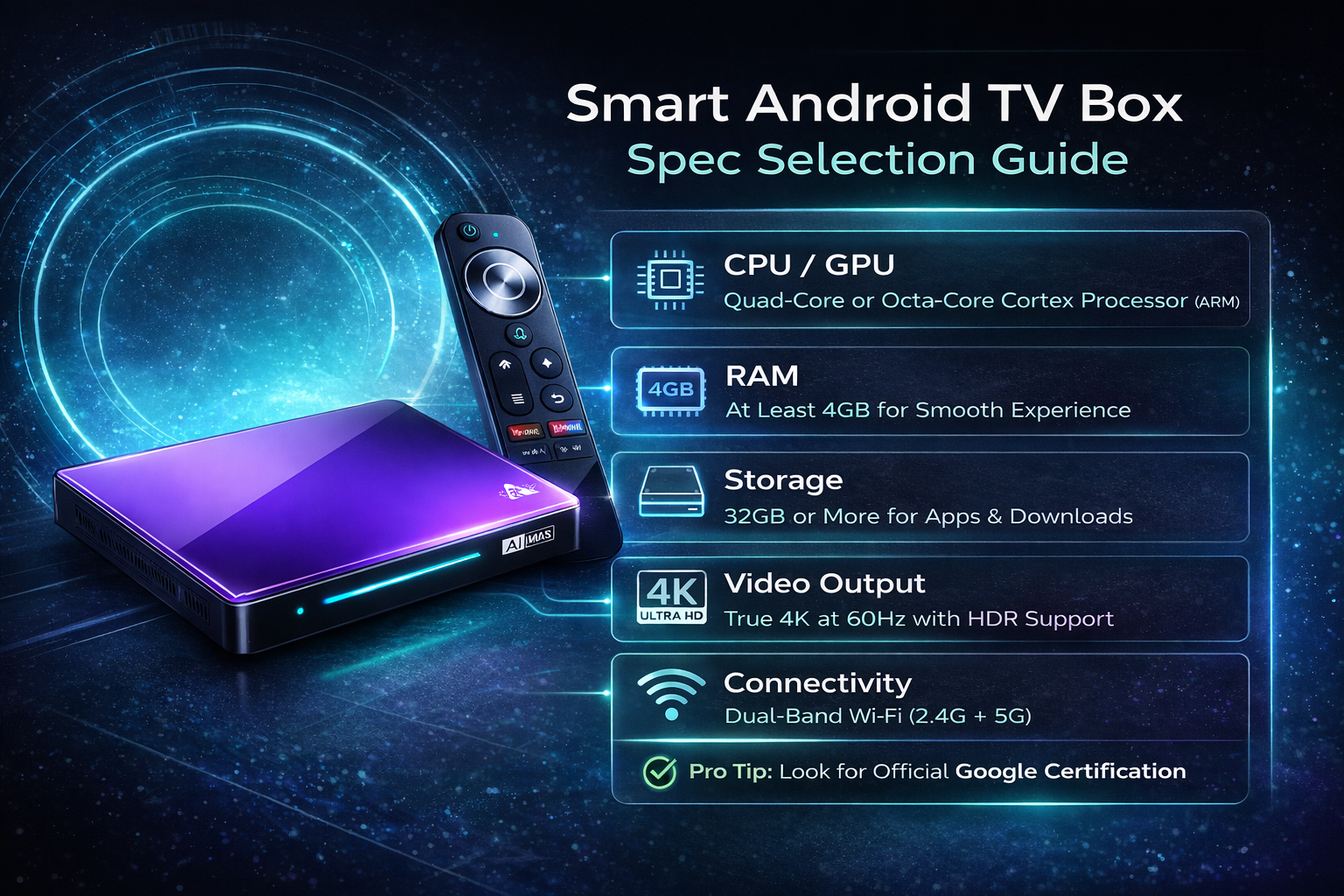 Smart Android TV box spec selection guide