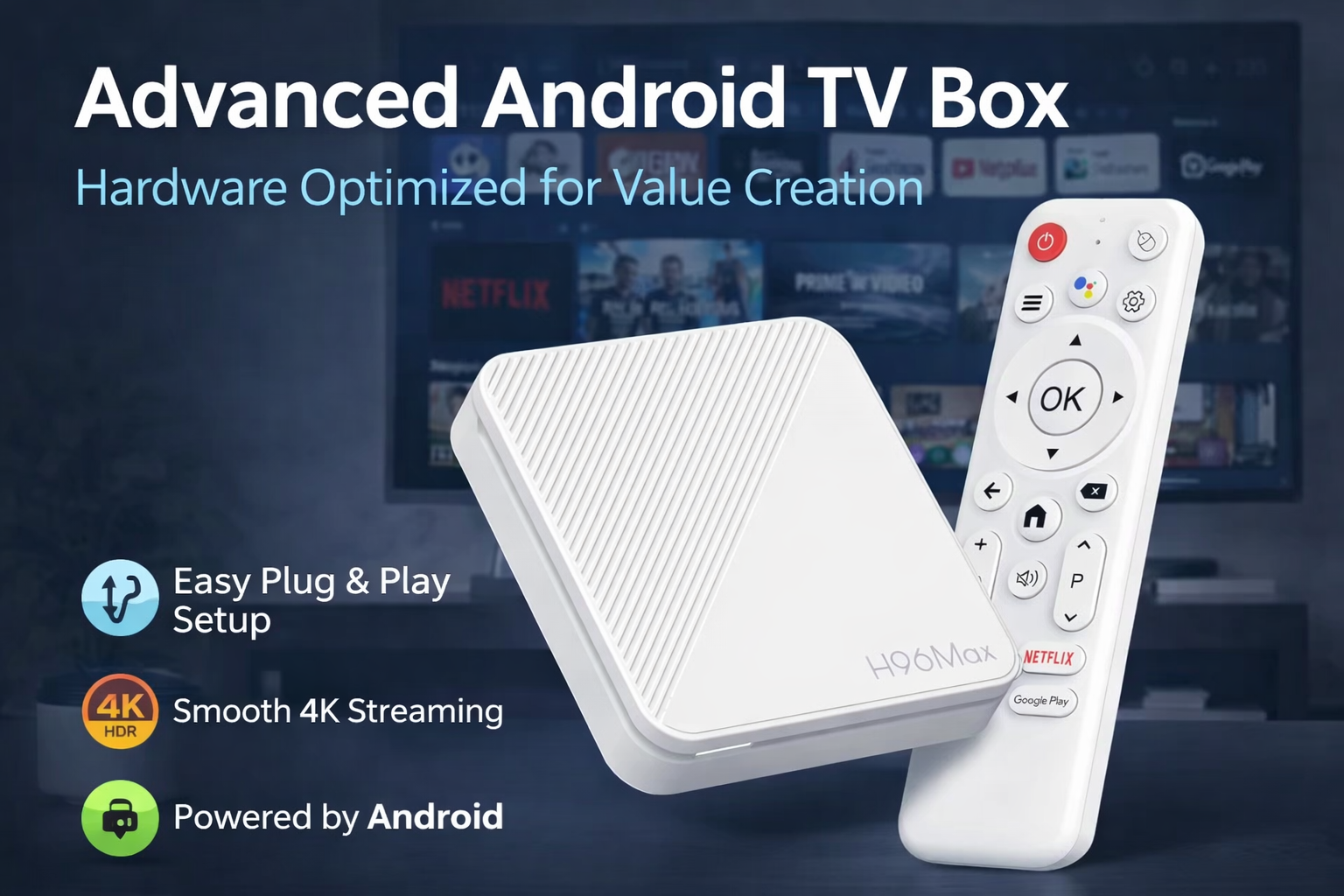 Advanced Android TV Box hardware optimized for value creation