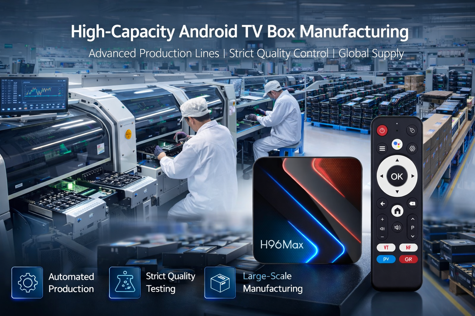 High-capacity Android TV Box manufacturing facility