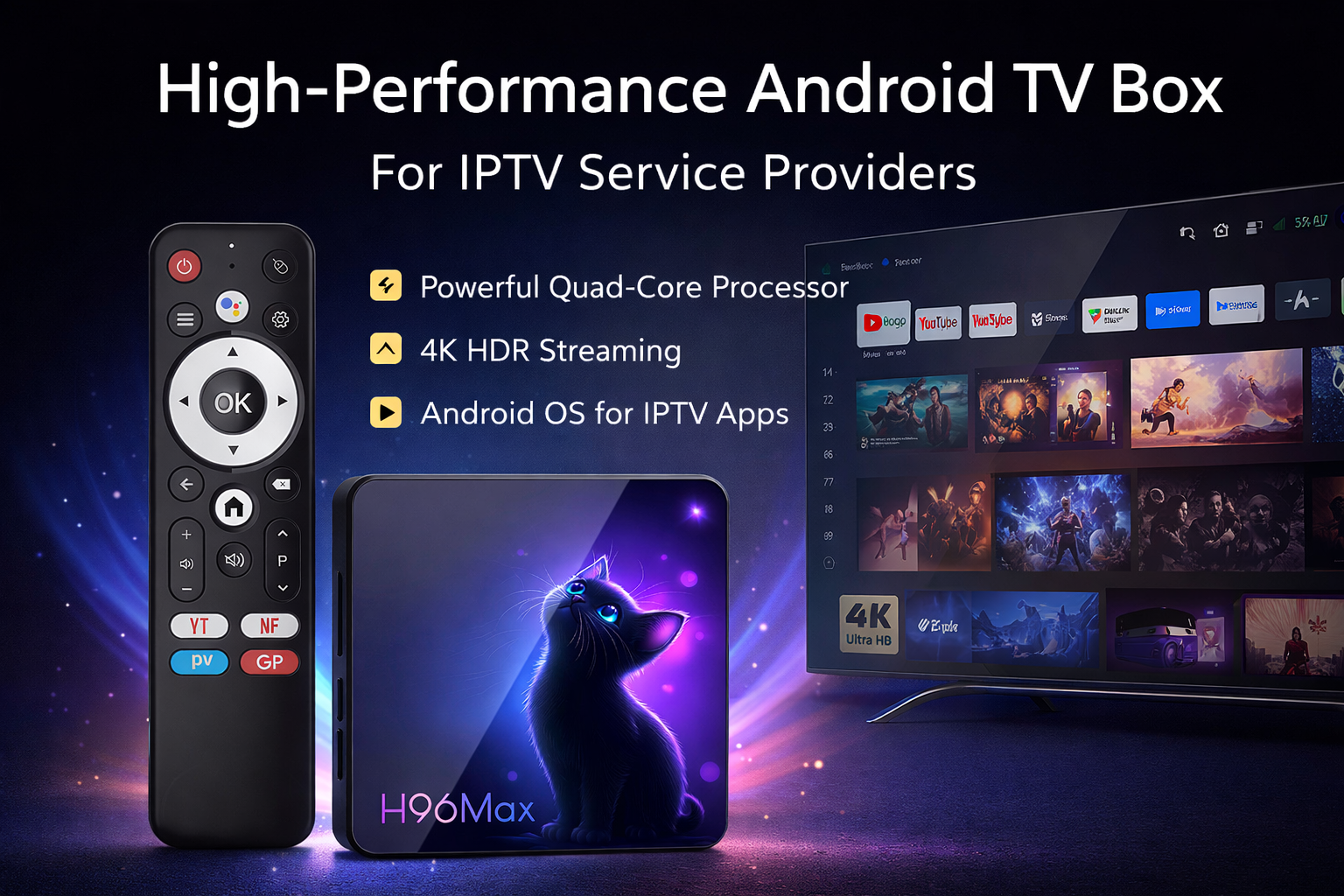 High-performance Android TV Box for IPTV service providers