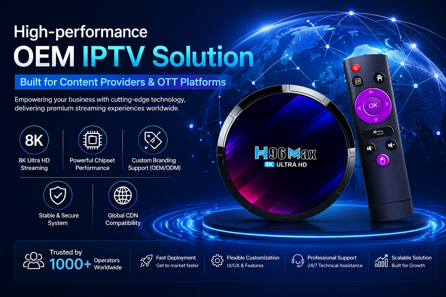 High-performance OEM IPTV Solution for content providers
