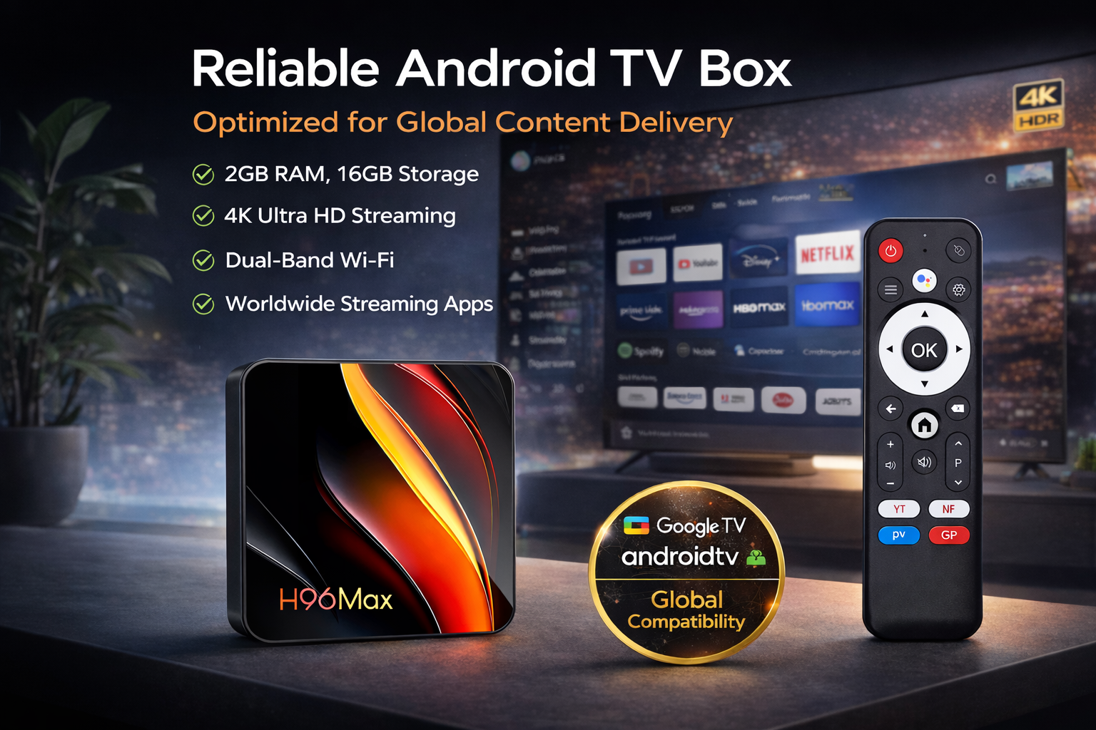 Reliable Android TV Box optimized for global content delivery