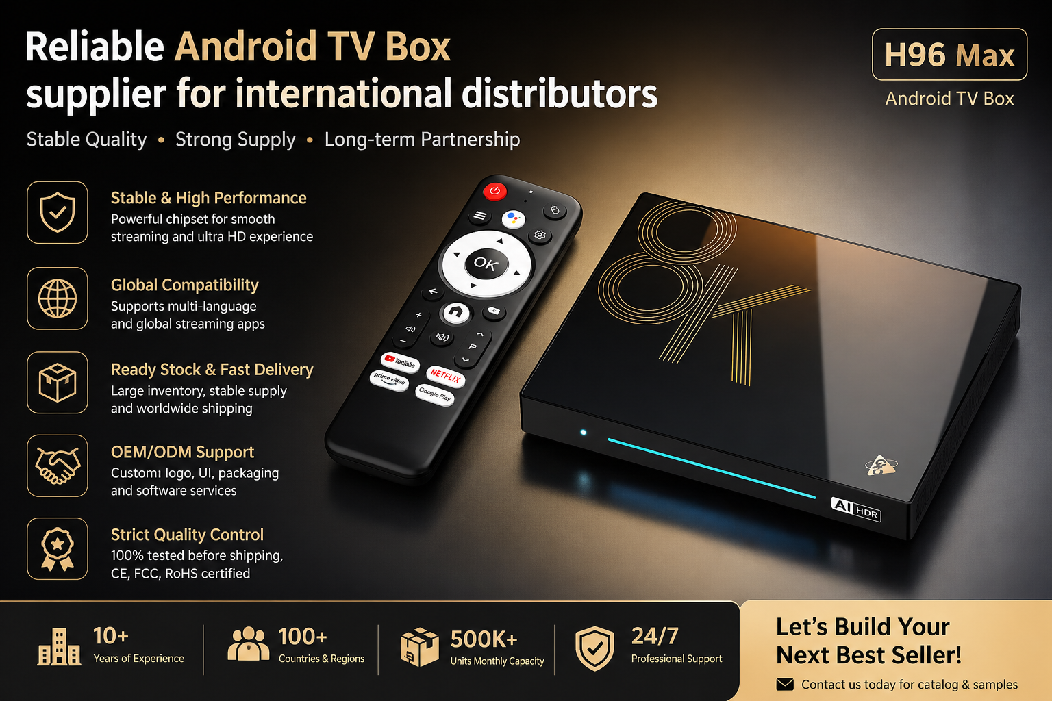 Reliable Android TV Box supplier for international distributors