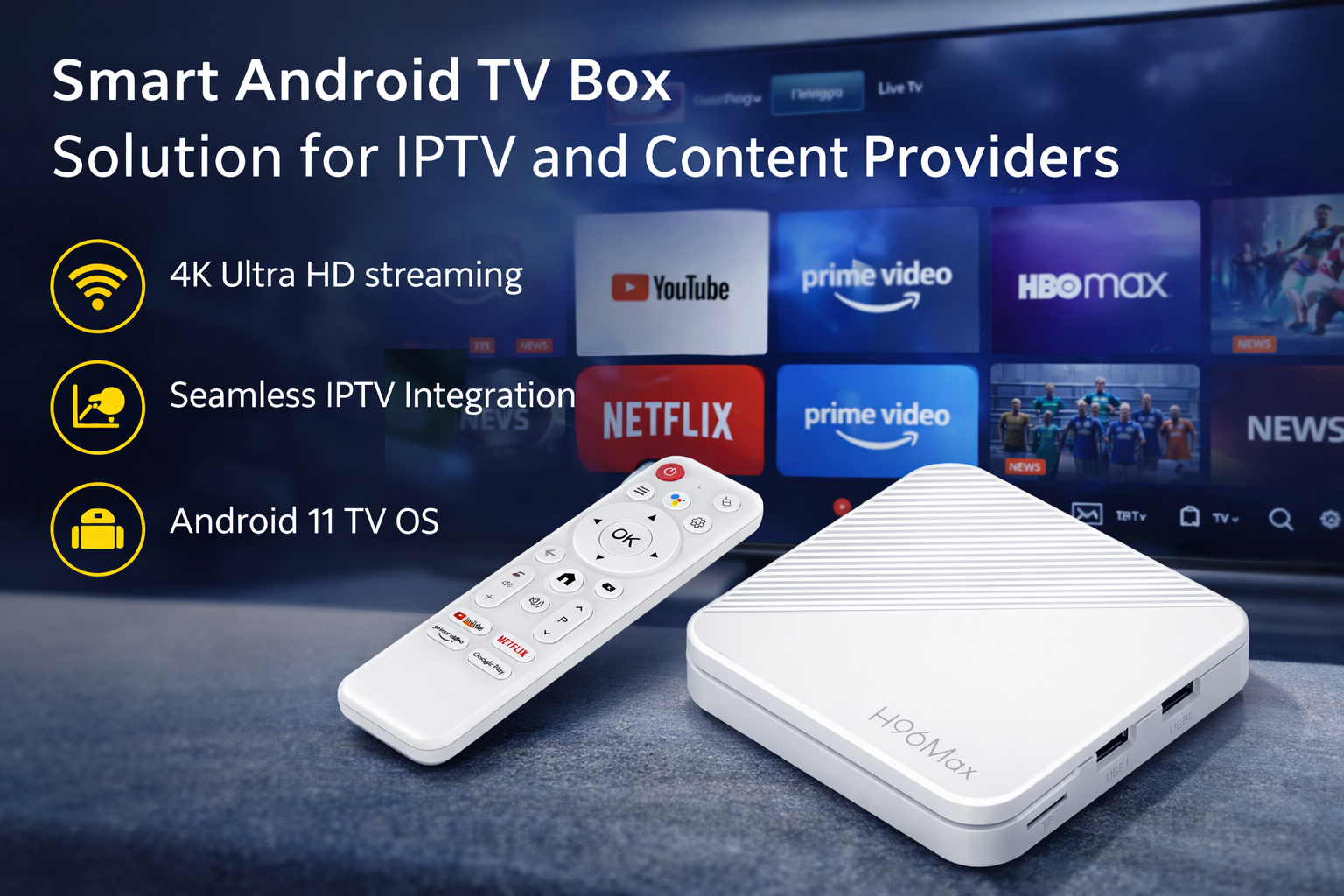 Smart Android TV box solution for IPTV and content providers