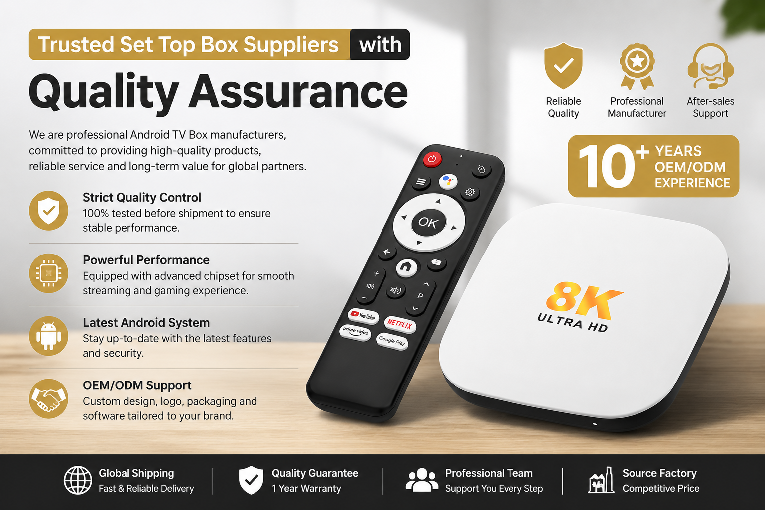 Trusted Set Top Box Suppliers with Quality Assurance