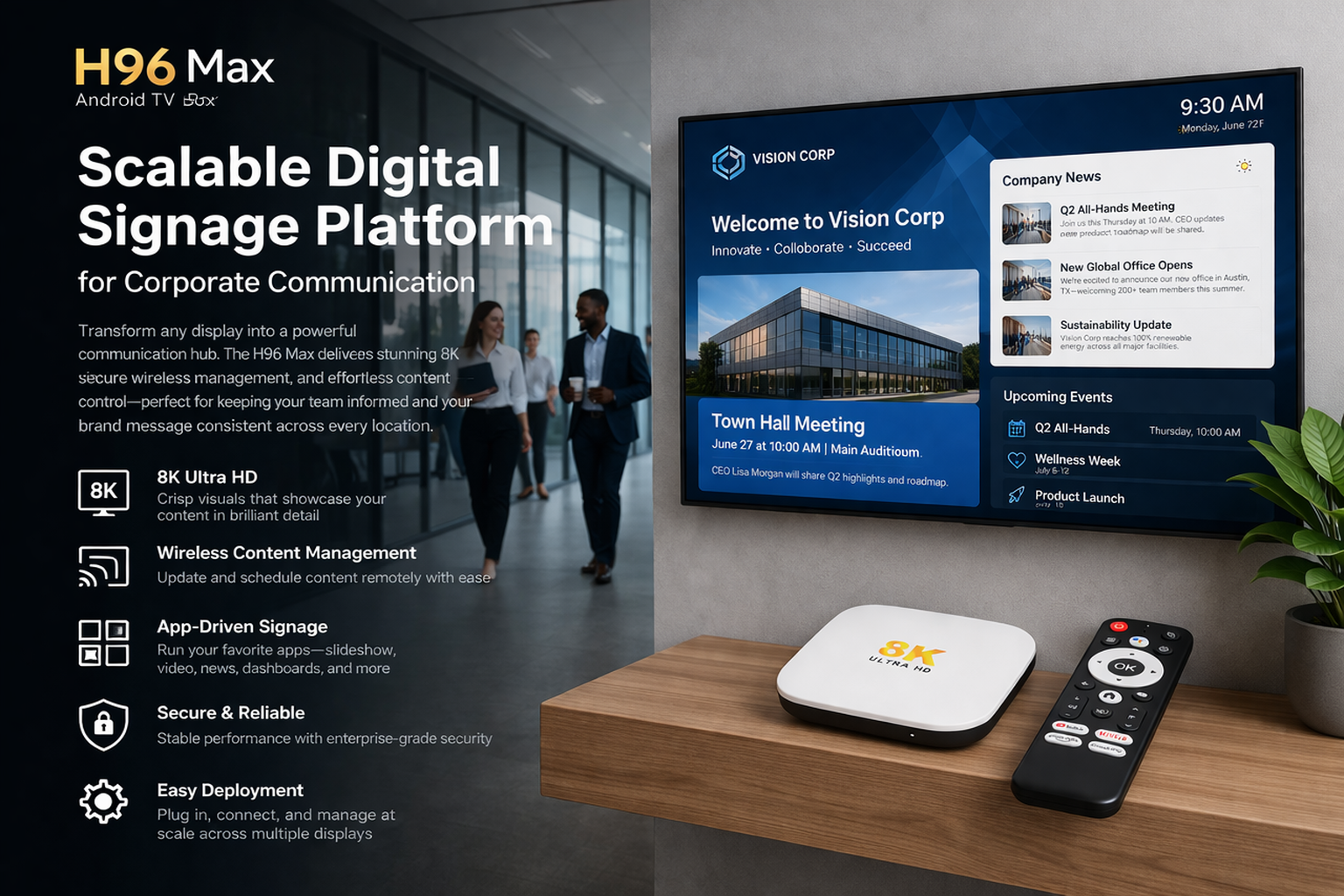 scalable digital signage platform for corporate communication