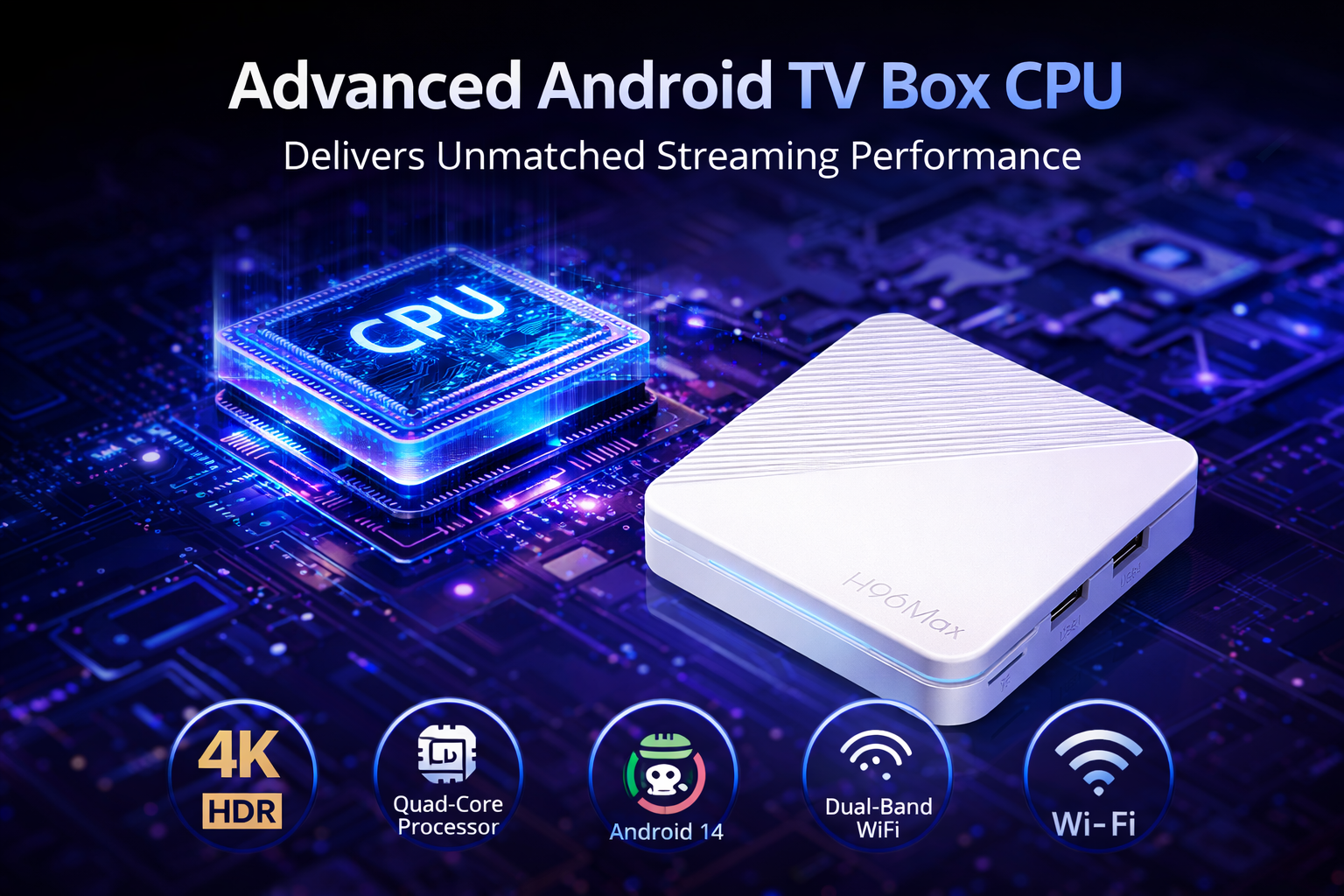 Advanced Android TV box CPU for streaming devices