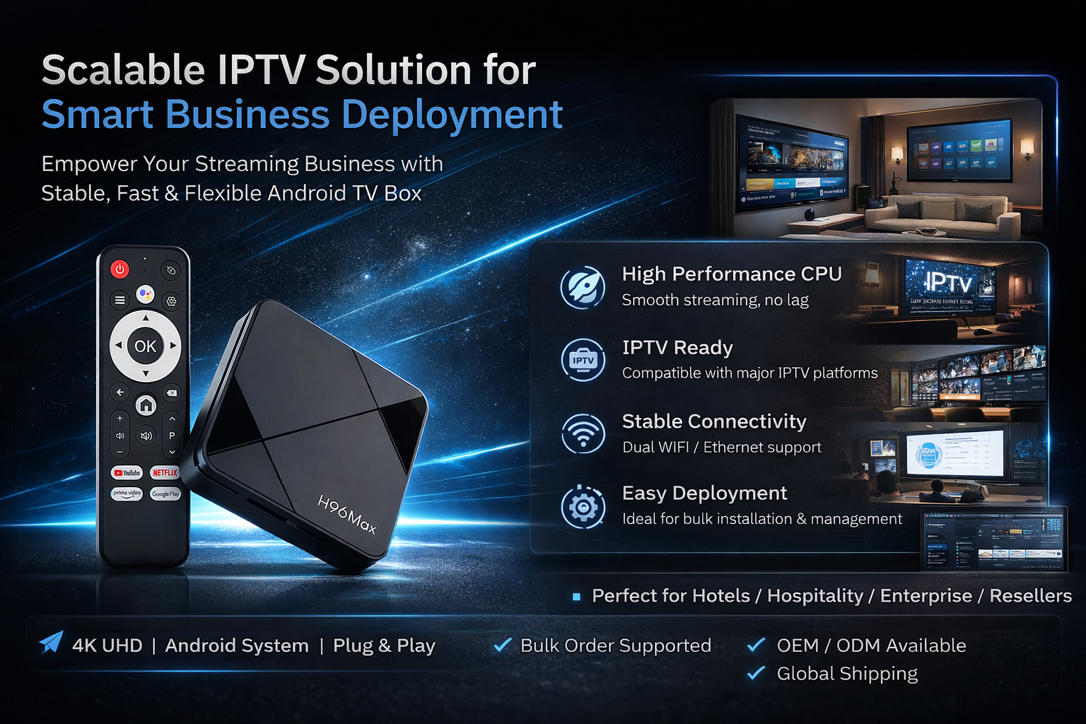 Android TV Box IPTV solution for scalable business deployment