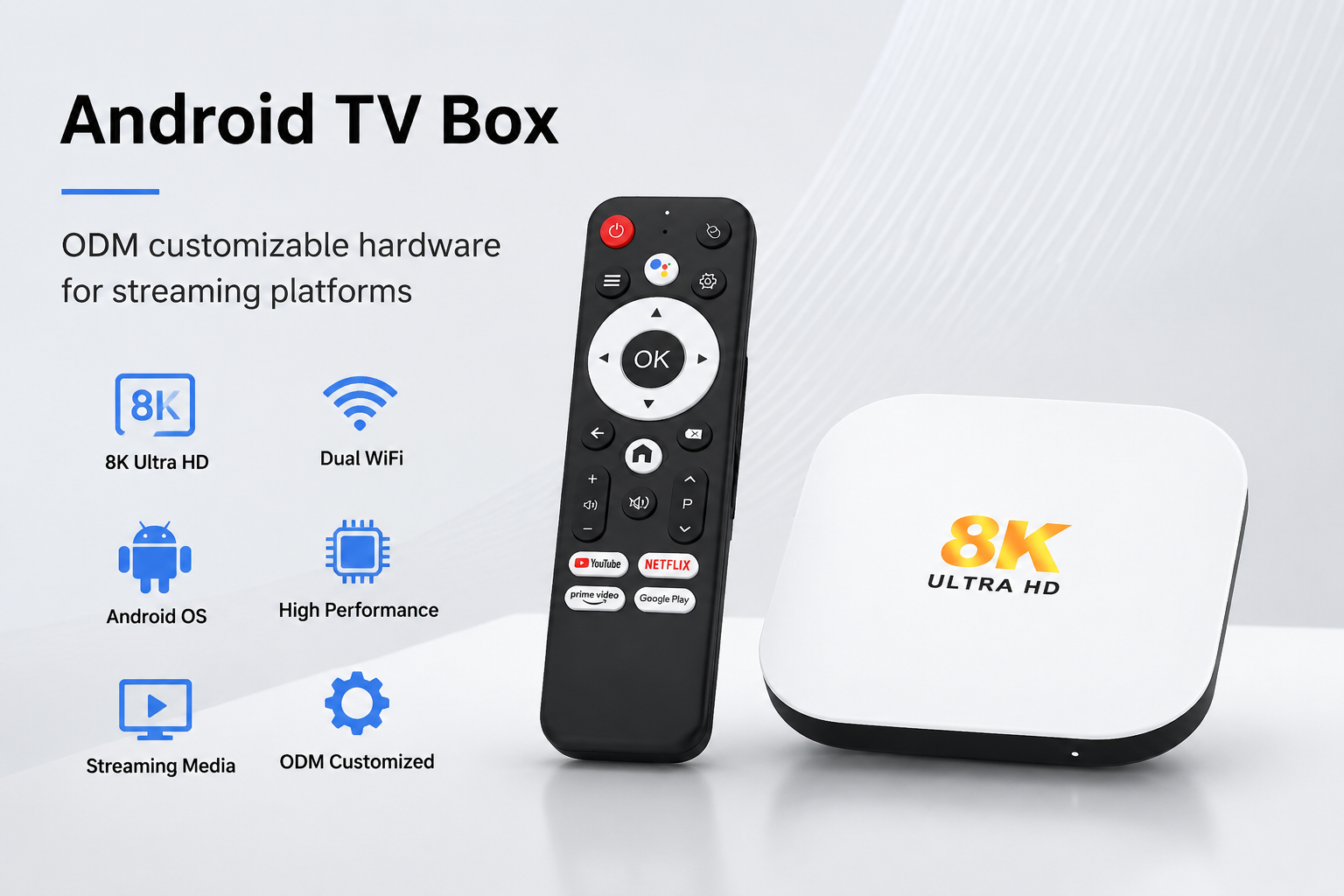 Android TV Box ODM customizable hardware for streaming platforms