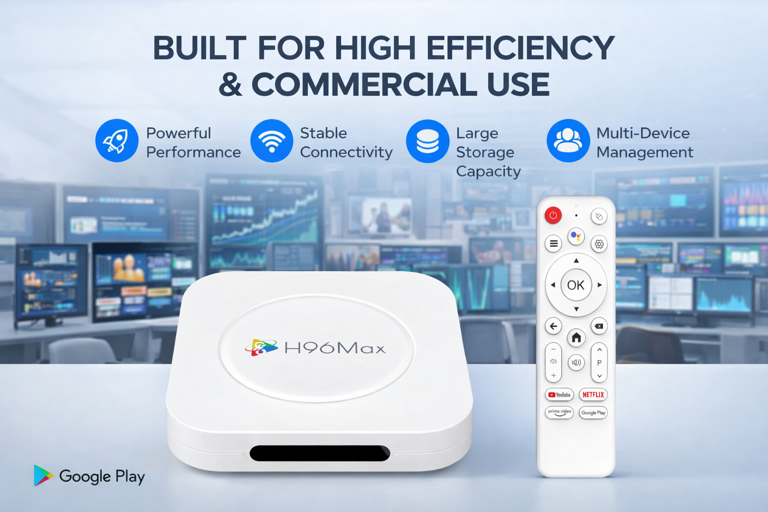 Android TV Box built for high efficiency and commercial use