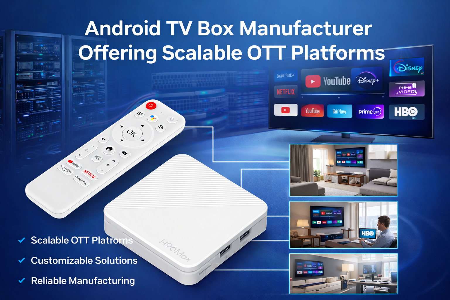 Android TV Box manufacturer offering scalable OTT platforms