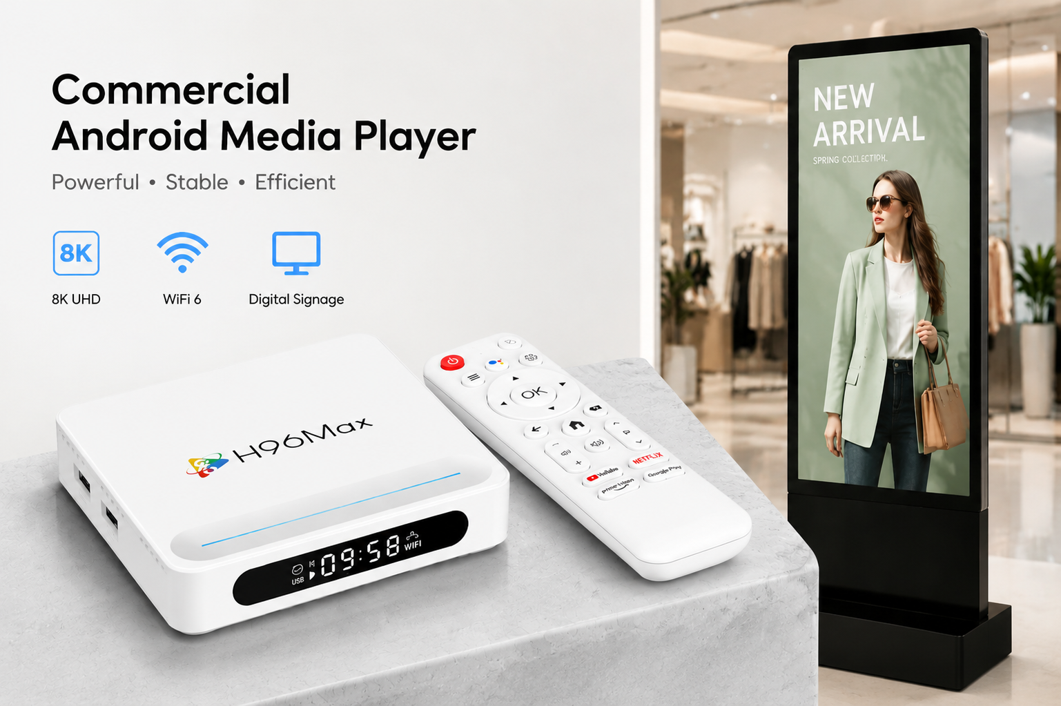 Commercial Android media player for advertising displays