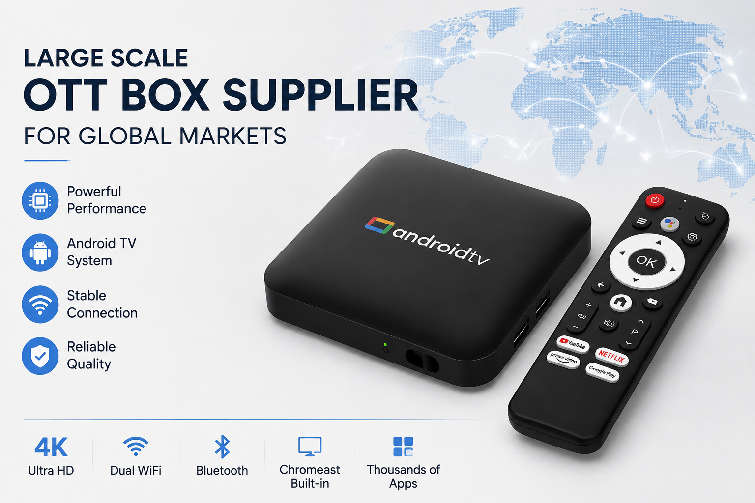 Large Scale OTT Box Supplier for Global Markets