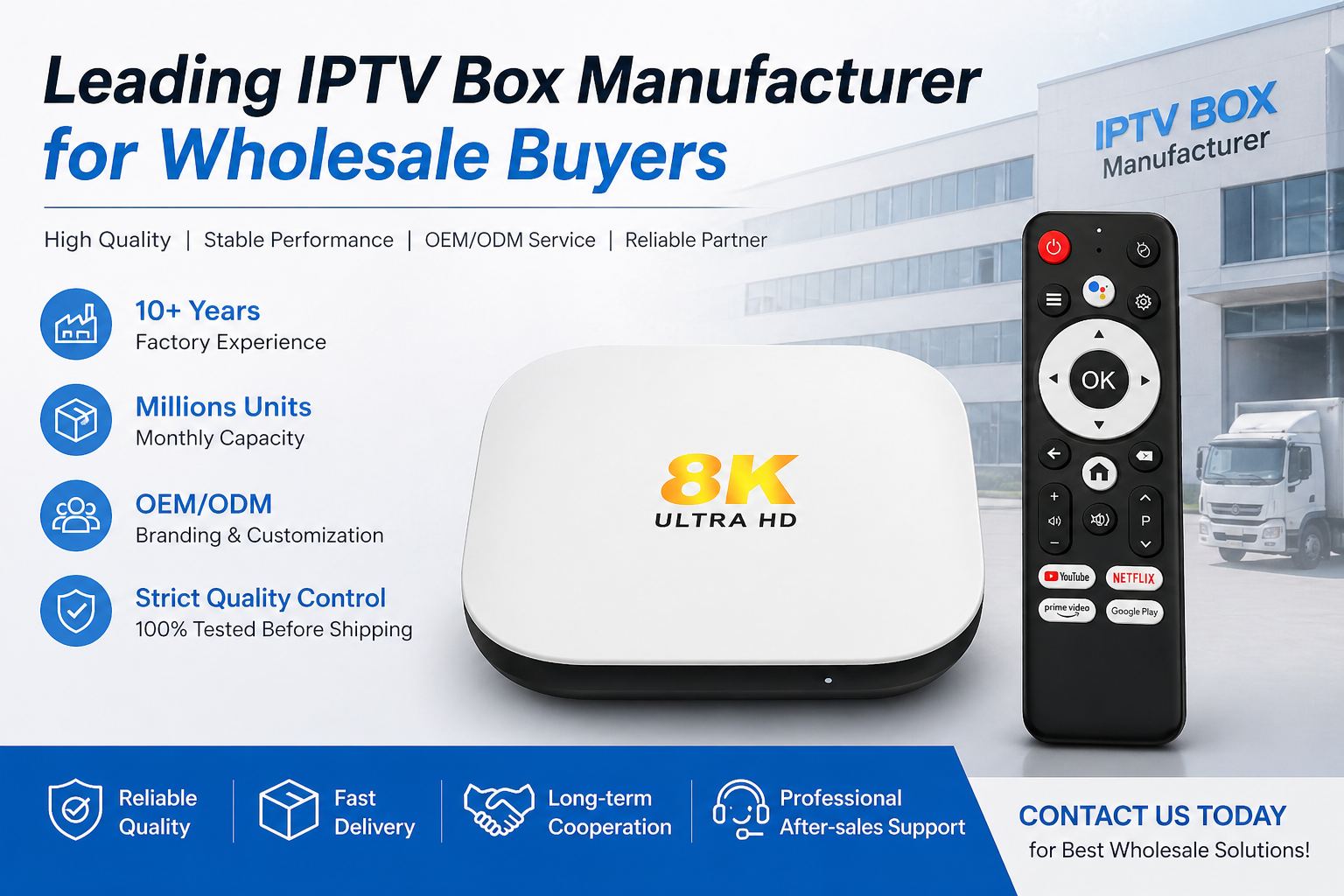 Leading IPTV box manufacturer for wholesale buyers