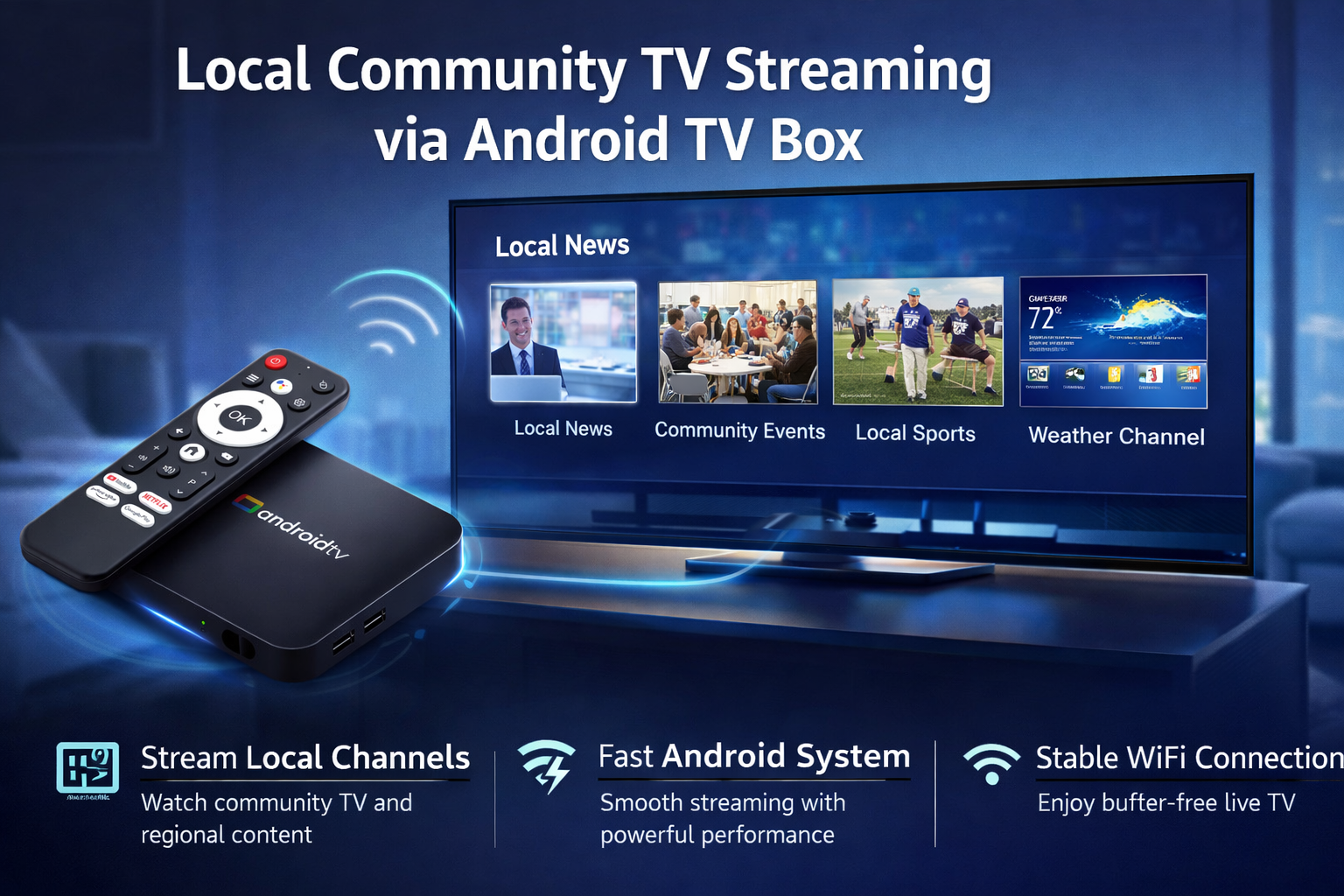 Local Community TV Streaming via Android TV Box