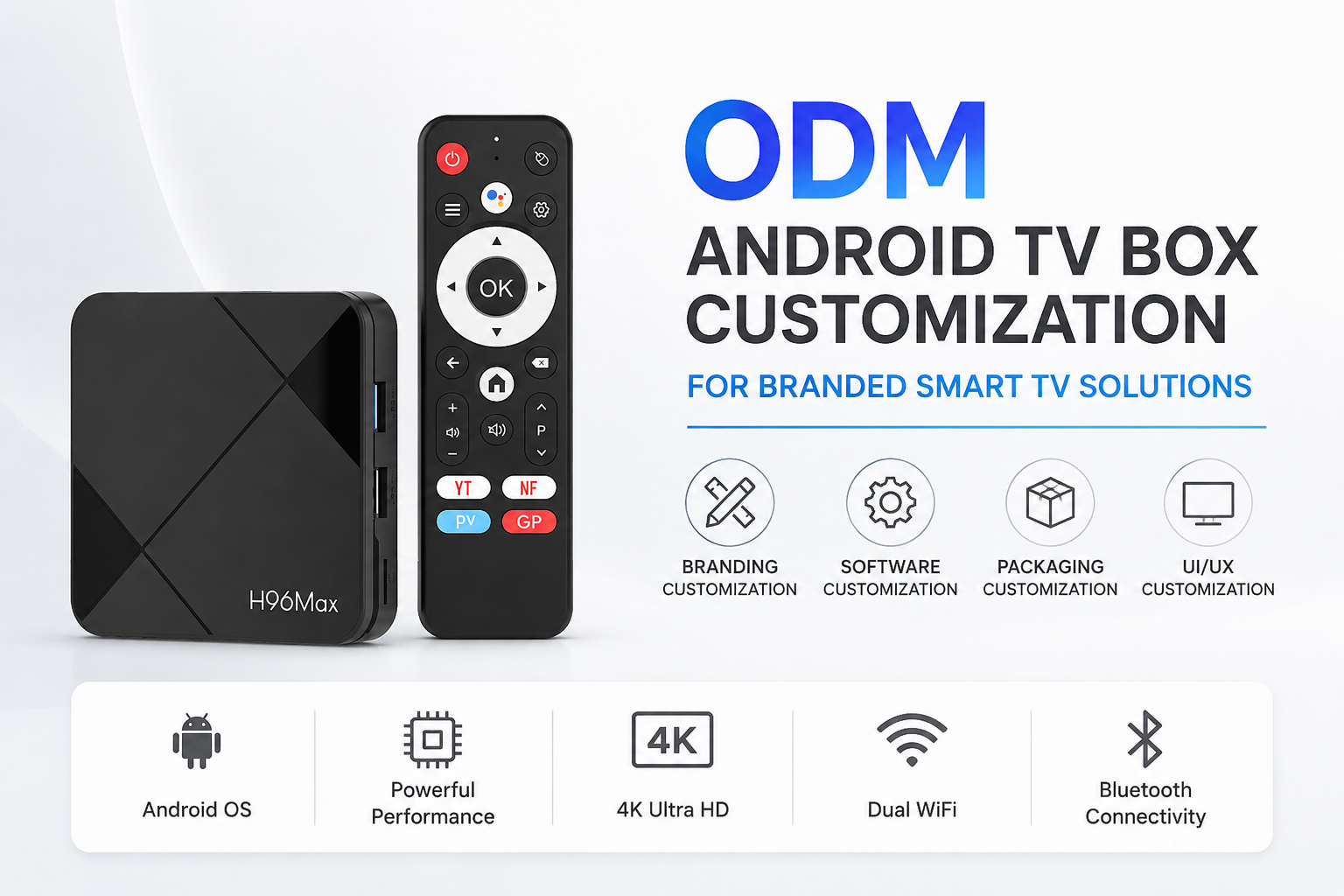 ODM Android TV Box customization for branded smart TV solutions