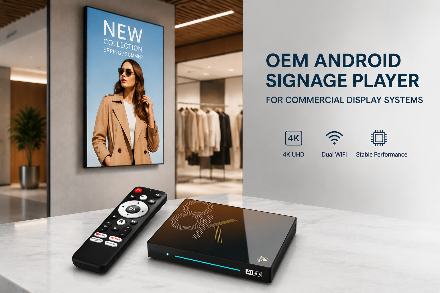 OEM Android signage player for commercial display systems