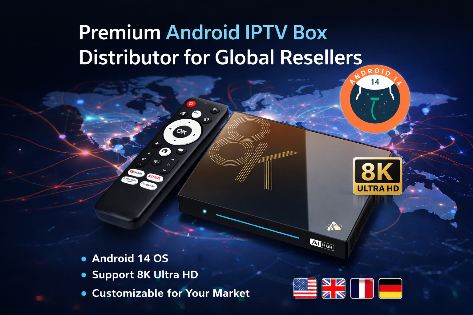 Premium Android IPTV box distributor for global resellers