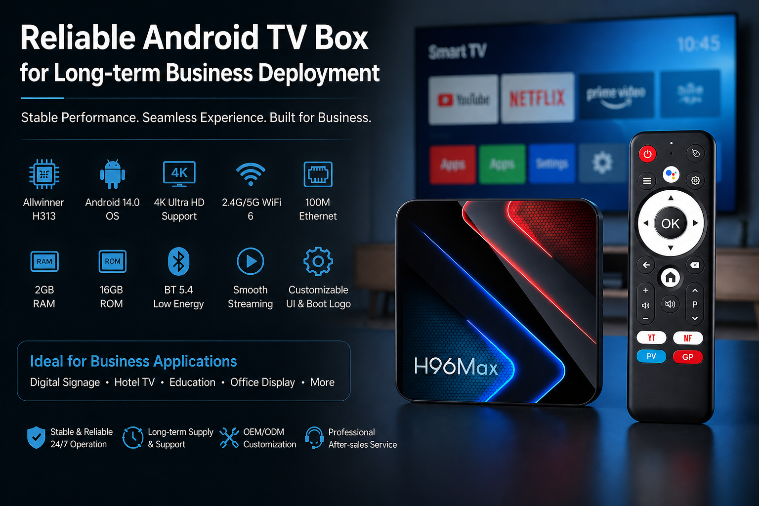 Reliable Android TV Box for long-term business deployment