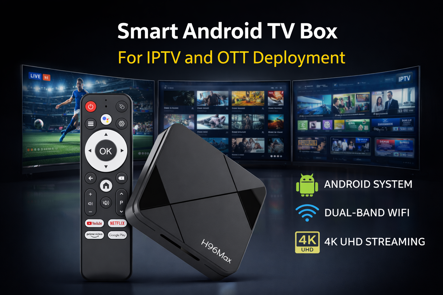 Smart Android TV Box for IPTV and OTT deployment