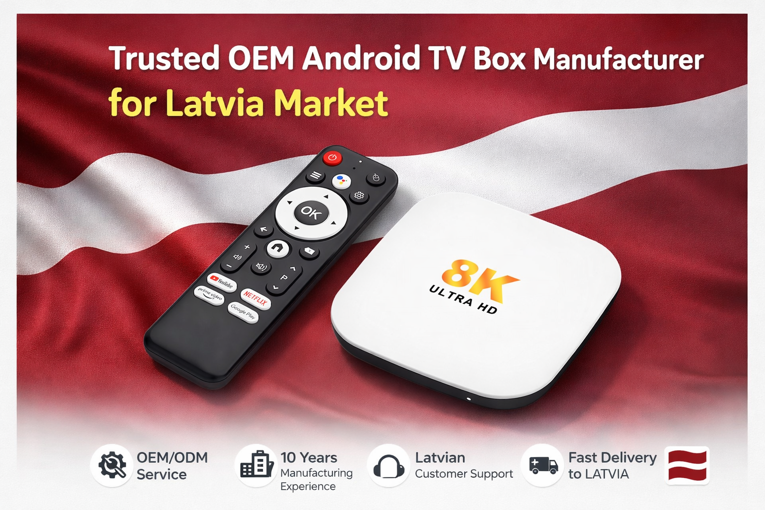 Trusted OEM Android TV box manufacturer for Latvia market
