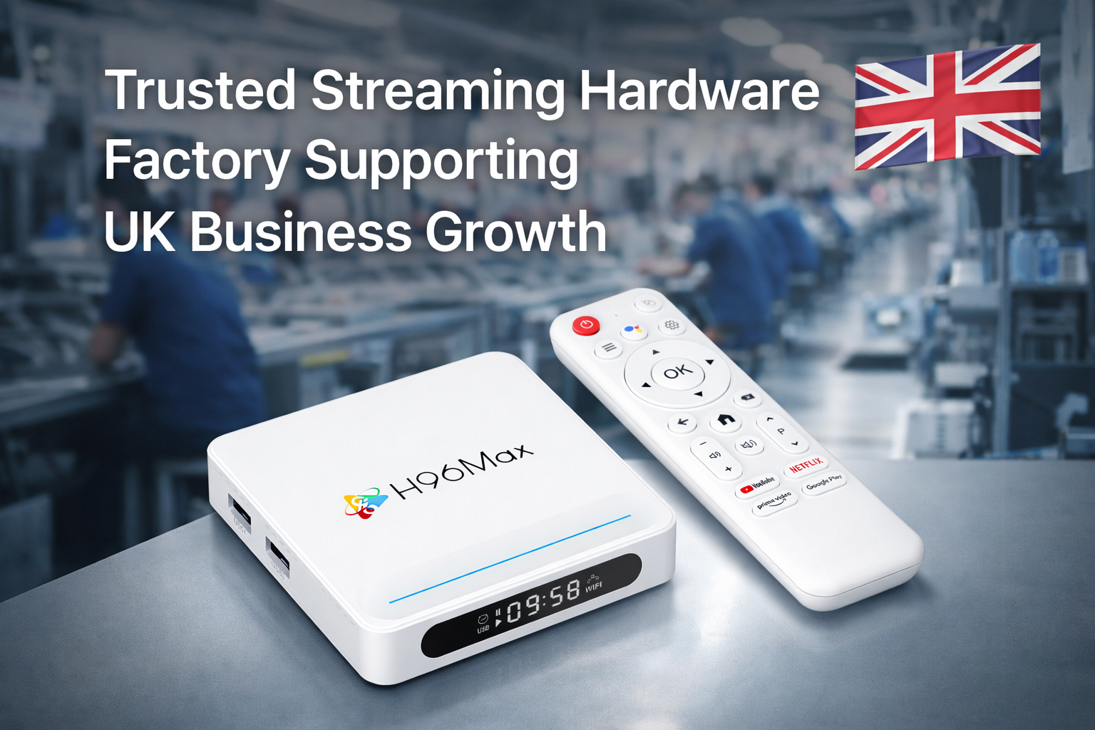 Trusted streaming hardware factory supporting UK business growth
